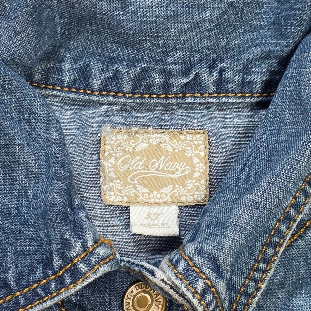 Old Navy Trucker Jacket Girl's Size‎ 3T Blue Denim Medium Wash 100% Cotton